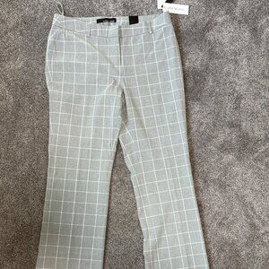 Medium Amanda +Chelsea Wide Leg Stretch Pant NWT Pin stripe squares GRAY